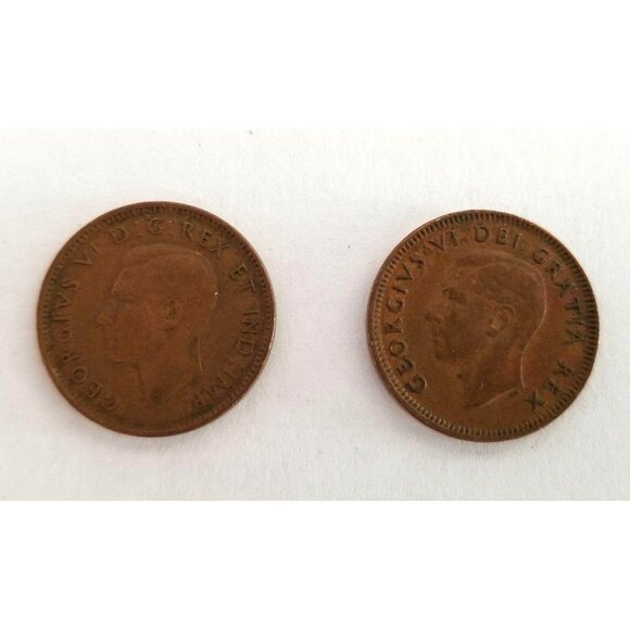 1943 & 1949 George VI One Penny Coins Canadian Collectibles CA201A - Picture 2 of 2